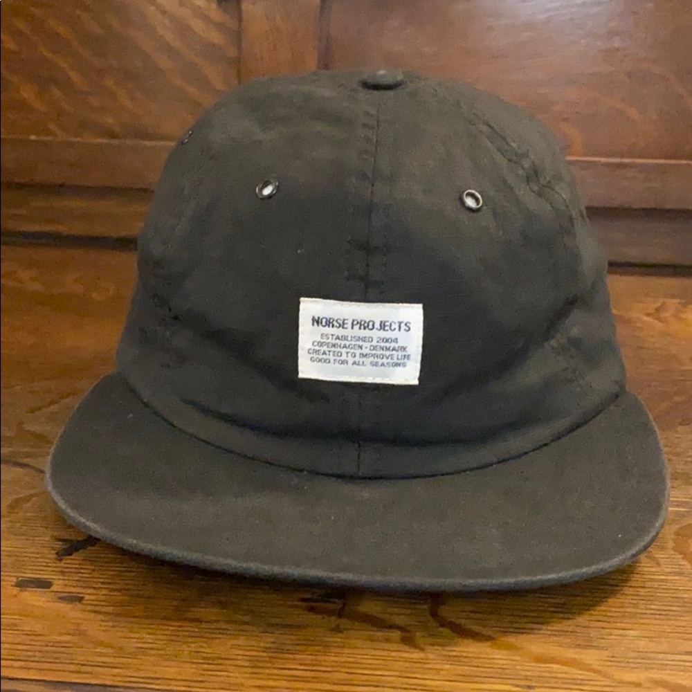 Norse Projects Black Cap with Flat Brim